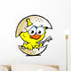 illustration of an cute baby chicken sitting in eggshell Wall Decal