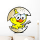 illustration of an cute baby chicken sitting in eggshell Wall Decal