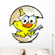 illustration of an cute baby chicken sitting in eggshell Wall Decal