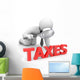 Person Examines Taxes Wall Decal