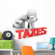 Person Examines Taxes Wall Decal