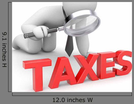 Person Examines Taxes Wall Decal
