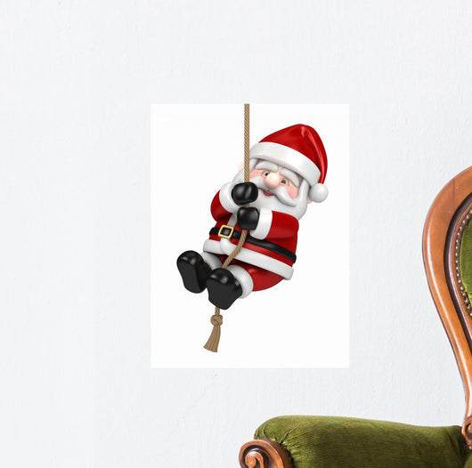 Hanging Santa Claus Wall Decal