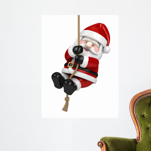 Hanging Santa Claus Wall Decal