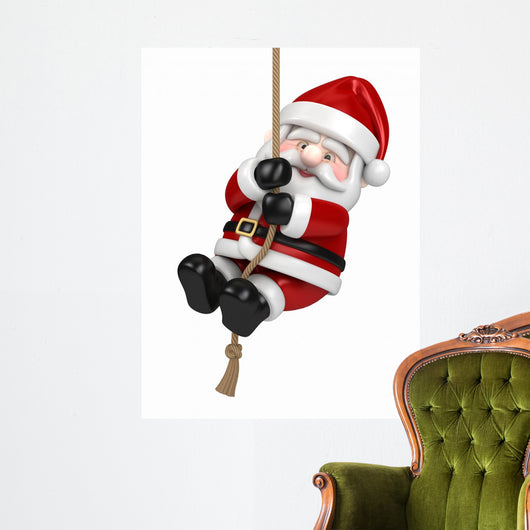 Hanging Santa Claus Wall Decal