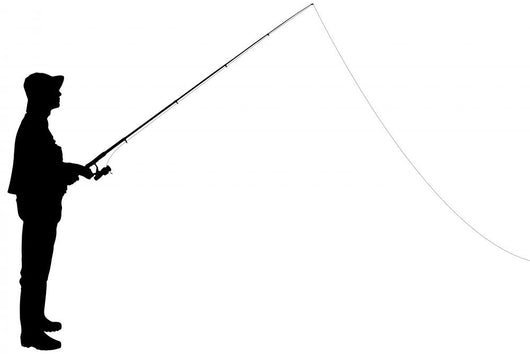 Silhouette Fisherman Holding Fishing