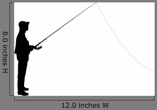 Silhouette Fisherman Holding Fishing