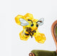 Cartoon Bee with Honeycomb Wall Decal