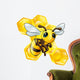 Cartoon bee with honeycomb Wall Decal