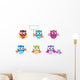 Drawn Owls Different Types Wall Mural
