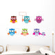Drawn Owls Different Types Wall Mural