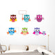 Drawn Owls Different Types Wall Mural