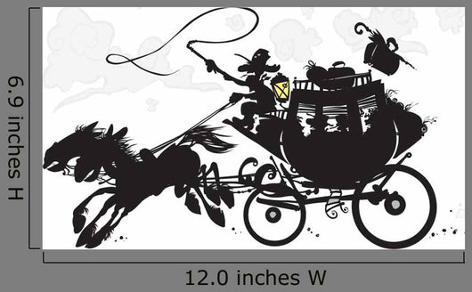 Western Stagecoach Silhouette Drawing