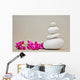 Pietre Bianche E Orchidea Wall Mural