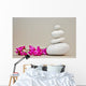 Pietre Bianche E Orchidea Wall Mural