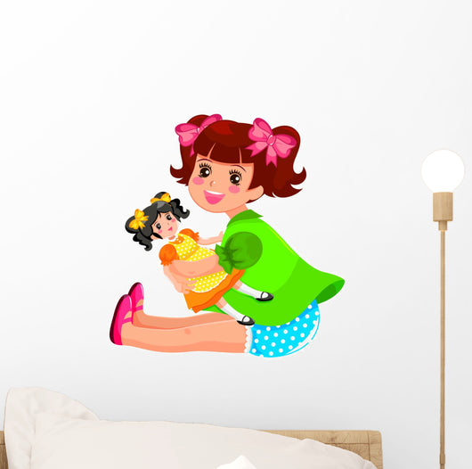Little Girl Playing with