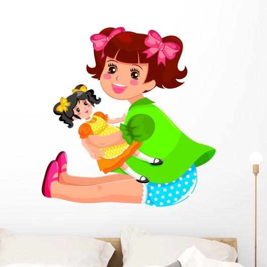 Little Girl Playing with