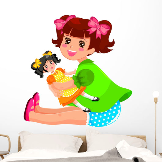 Little Girl Playing with