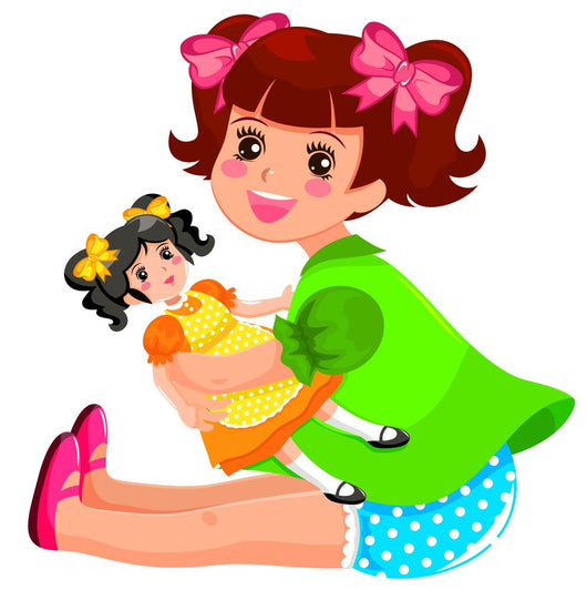 Little Girl Playing with