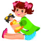 Little Girl Playing with