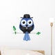Comical Bird Vicar Sat on a Branch Wall Decal