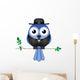 Comical Bird Vicar Sat on a Branch Wall Decal
