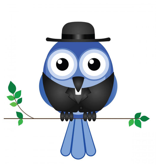 Comical Bird Vicar Sat on a Branch Wall Decal