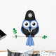 Comical Bird Policeman Sat on a Branch Wall Decal