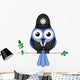 Comical Bird Policeman Sat on a Branch Wall Decal
