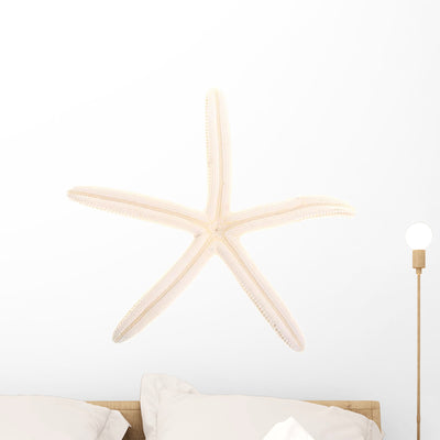 White Finger Starfish Wall Decal shown on a wall