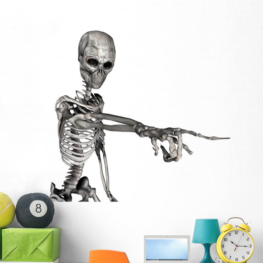 Skeleton Pointing Wall Decal