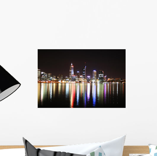 Night Skyline Perth, Western Australia Wall Mural