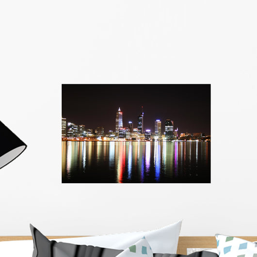 Night Skyline Perth, Western Australia Wall Mural