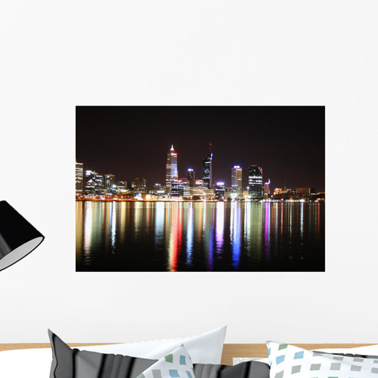 Night Skyline Perth, Western Australia Wall Mural