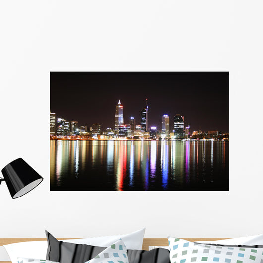 Night Skyline Perth, Western Australia Wall Mural