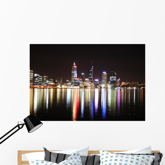 Night Skyline Perth, Western Australia Wall Mural
