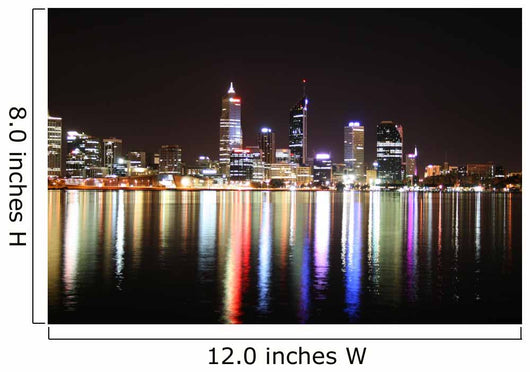 Night Skyline Perth, Western Australia Wall Mural