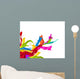 Colored splashes in abstract shape, isolated on white background Wall Decal