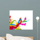 Colored splashes in abstract shape, isolated on white background Wall Decal
