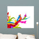 Colored splashes in abstract shape, isolated on white background Wall Decal