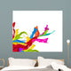 Colored splashes in abstract shape, isolated on white background Wall Decal