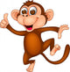 Funny dancing monkey Wall Decal
