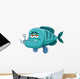 Illustration of Fish with Fishing Hook Wall Decal