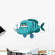 Illustration of Fish with Fishing Hook Wall Decal