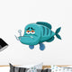 Illustration of Fish with Fishing Hook Wall Decal
