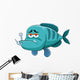 Illustration of Fish with Fishing Hook Wall Decal