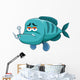 Illustration of Fish with Fishing Hook Wall Decal