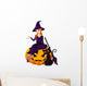 Halloween Witch on pumpkin Wall Decal