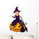 Halloween Witch on pumpkin Wall Decal