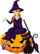 Halloween Witch on pumpkin Wall Decal